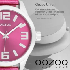 Oozoo Damen Armbanduhr Timepieces Analog Leder pink UOC1078A