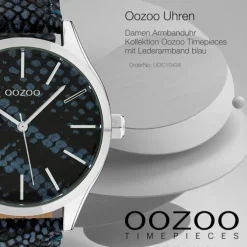 Oozoo Damen Armbanduhr Timepieces Analog Leder blau schwarz UOC10434