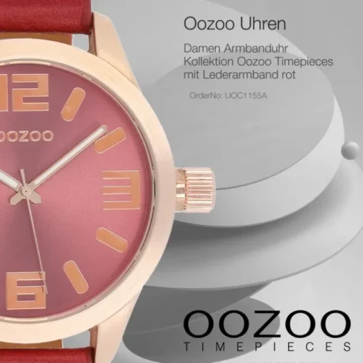 Oozoo Damen Armbanduhr Timepieces Analog Leder rot UOC1155A