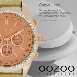 Oozoo Damen Armbanduhr Timepieces Analog Leder beige UOC5265A