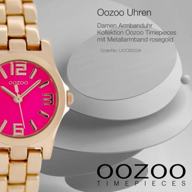 Oozoo Damen Armbanduhr Timepieces Analog Metall rosegold UOC6223A