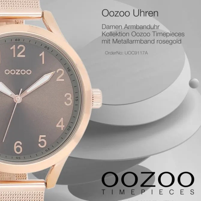 Oozoo Damen Armbanduhr Timepieces Analog Metall rosegold UOC9117A