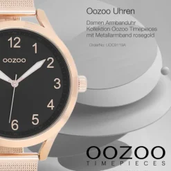 Oozoo Damen Armbanduhr Timepieces Analog Metall rosegold UOC9119A