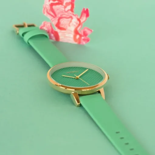 Oozoo Damen Armbanduhr Timepieces C10593 Analog Leder mintgrün UOC10593