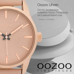 Oozoo Damen Armbanduhr Timepieces Analog Leder rosa UOC9626A