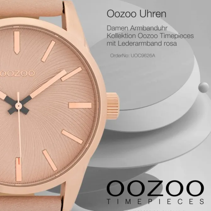 Oozoo Damen Armbanduhr Timepieces Analog Leder rosa UOC9626A