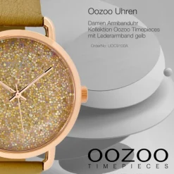 Oozoo Damen Armbanduhr Timepieces Analog Leder gelb UOC9100A