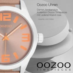 Oozoo Damen Armbanduhr Timepieces Analog Leder rosa UOC1088A
