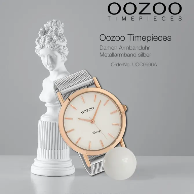 Oozoo Damen Armbanduhr Timepieces Analog Metall silber UOC9996A
