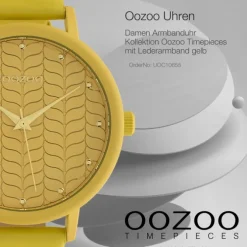 Oozoo Damen Armbanduhr Timepieces Analog Leder gelb UOC10655