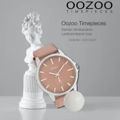 Oozoo Damen Armbanduhr Timepieces Analog Leder rosa UOC10331