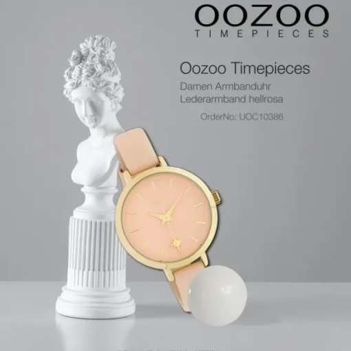 Oozoo Damen Armbanduhr Timepieces Analog Leder hellrosa UOC10386