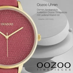Oozoo Damen Armbanduhr Timepieces Analog Leder rot UOC10405