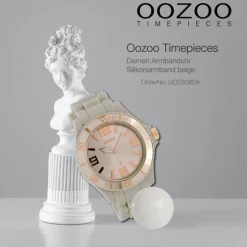 Oozoo Damen Armbanduhr Timepieces Analog Silikon beige UOC5060A