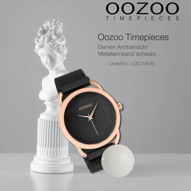 Oozoo Damen Armbanduhr Timepieces Analog Metall schwarz UOC10699