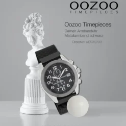 Oozoo Damen Armbanduhr Timepieces Analog Metall schwarz UOC10733