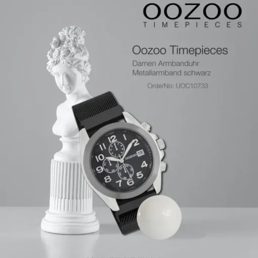 Oozoo Damen Armbanduhr Timepieces Analog Metall schwarz UOC10733