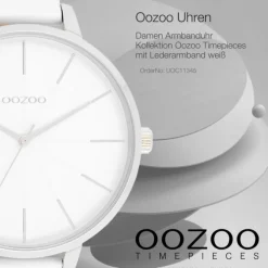 Oozoo Damen Armbanduhr Timepieces Analog Leder weiß UOC11345