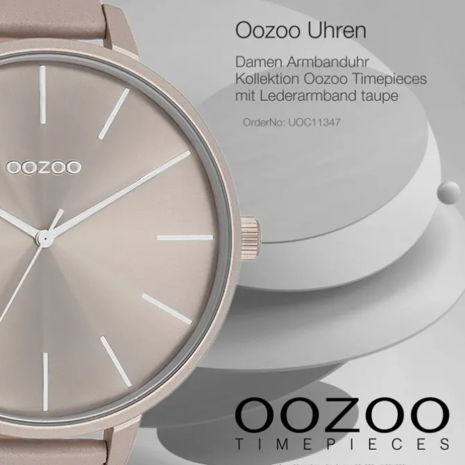 Oozoo Damen Armbanduhr Timepieces Analog Leder taupe braun UOC11347