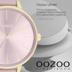 Oozoo Damen Armbanduhr Timepieces Analog Leder pastell-lila UOC11348