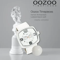 Oozoo Damen Armbanduhr Timepieces Analog Leder weiß UOC3260A