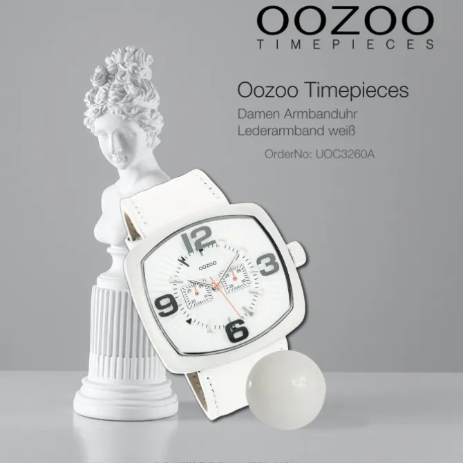 Oozoo Damen Armbanduhr Timepieces Analog Leder weiß UOC3260A