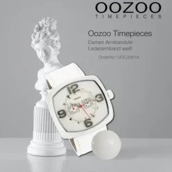 Oozoo Damen Armbanduhr Timepieces Analog Leder weiß UOC3261A