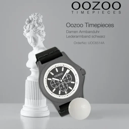 Oozoo Damen Armbanduhr Timepieces Analog Leder schwarz UOC6514A