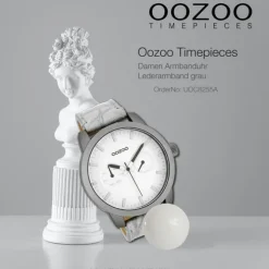 Oozoo Damen Armbanduhr Timepieces Analog Leder grau UOC8255A