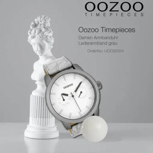 Oozoo Damen Armbanduhr Timepieces Analog Leder grau UOC8255A