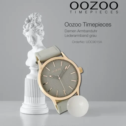 Oozoo Damen Armbanduhr Timepieces Analog Leder grau UOC9015A