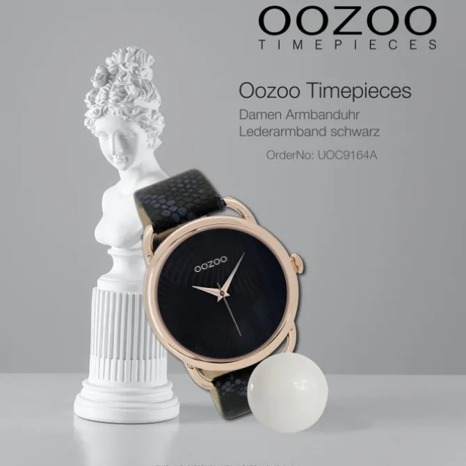 Oozoo Damen Armbanduhr Timepieces Analog Leder schwarz UOC9164A
