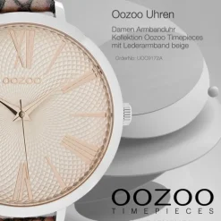 Oozoo Damen Armbanduhr Timepieces Analog Leder beige UOC9172A