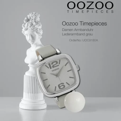 Oozoo Damen Armbanduhr Timepieces Analog Leder grau UOC9180A