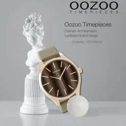 Oozoo Damen Armbanduhr Timepieces Analog Leder beige UOC9501A