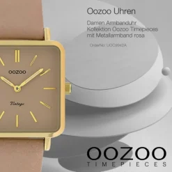 Oozoo Damen Armbanduhr Timepieces Analog Metall rosa UOC9942A