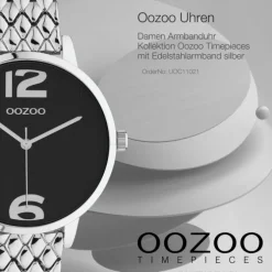 Oozoo Damen Armbanduhr Timepieces C11021 Analog Edelstahl silber UOC11021