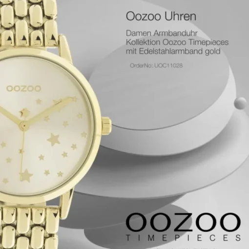 Oozoo Damen Armbanduhr Timepieces C11028 Analog Edelstahl gold UOC11028