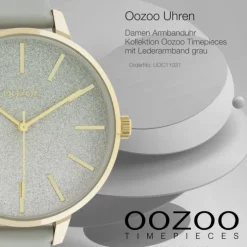 Oozoo Damen Armbanduhr Timepieces C11031 Analog Leder grau UOC11031