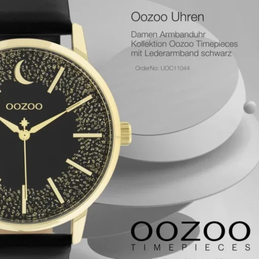 Oozoo Damen Armbanduhr Timepieces C11044 Analog Leder schwarz UOC11044