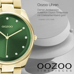 Oozoo Damen Armbanduhr Timepieces C10966 Analog Edelstahl gold UOC10966