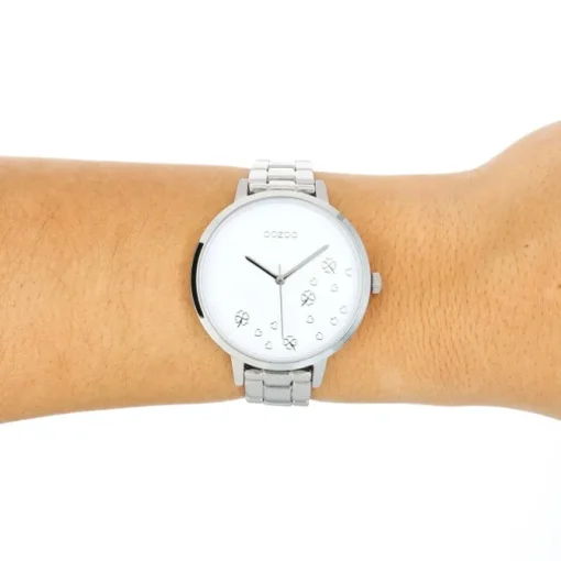 Oozoo Damen Armbanduhr Timepieces Analog Edelstahl silber UOC11120