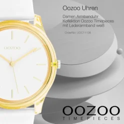 Oozoo Damen Armbanduhr Timepieces Analog Leder weiß UOC11136