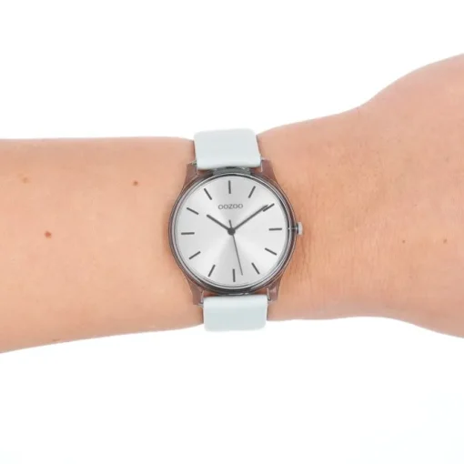 Oozoo Damen Armbanduhr Timepieces Analog Leder grau UOC11137