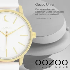 Oozoo Damen Armbanduhr Timepieces Analog Leder weiß UOC11156