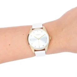 Oozoo Damen Armbanduhr Timepieces Analog Leder weiß UOC11159