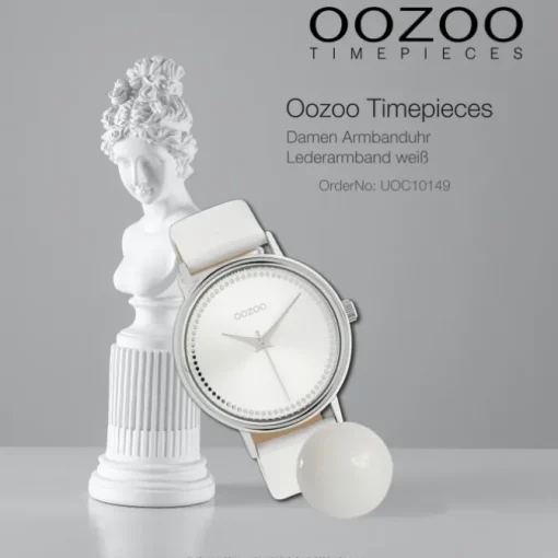Oozoo Damen Armbanduhr Timepieces Analog Leder weiß UOC10149