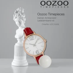 Oozoo Damen Armbanduhr Timepieces Analog Leder rot UOC10458