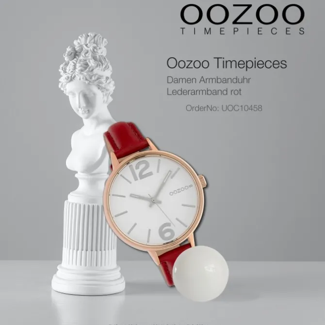 Oozoo Damen Armbanduhr Timepieces Analog Leder rot UOC10458