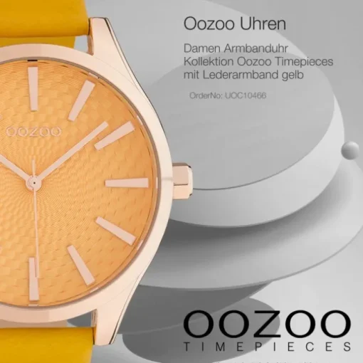 Oozoo Damen Armbanduhr Timepieces Analog Leder gelb UOC10466